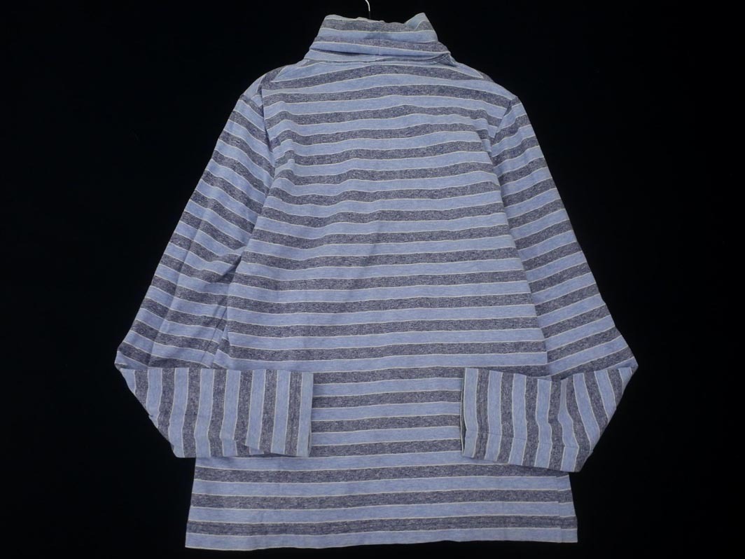 ネコポスOK LACOSTE ラコステ ボーダー ロゴ 刺繍 タートルネック カットソー size40/水色 ◇■ ☆ fhc7 レディース_画像5