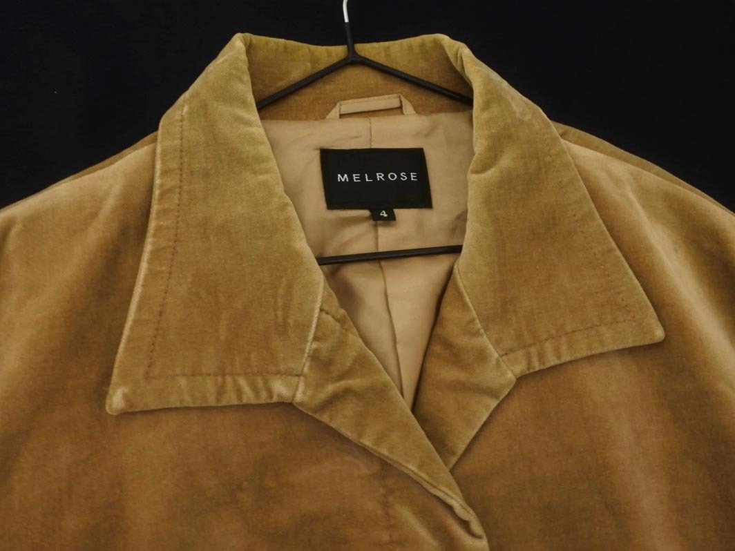 MELROSE メルローズ フェイクスエード テーラード ジャケット size4/ベージュ ◇■ ☆ fhc7 レディース_画像3