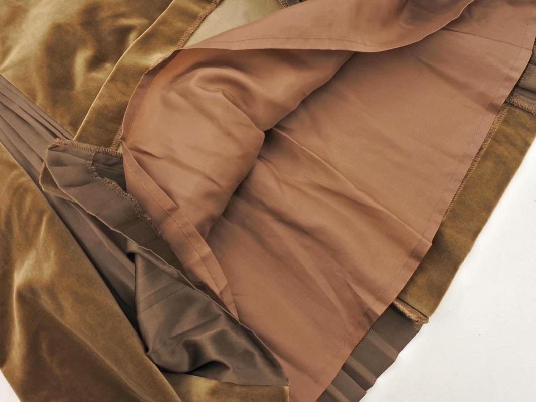 COMME CA DU MODE コム サ デ モード ベロア プリーツ 切替 スカート size7/ブラウン ◇■ ☆ fhc9 レディース