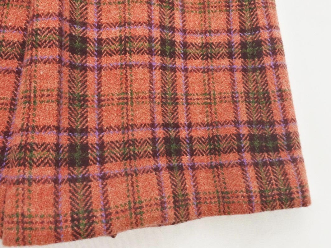 KUMIKYOKU 組曲 ウール100% チェック ボックス プリーツ スカート size2/ピンク ◇■ ☆ fhc9 レディース