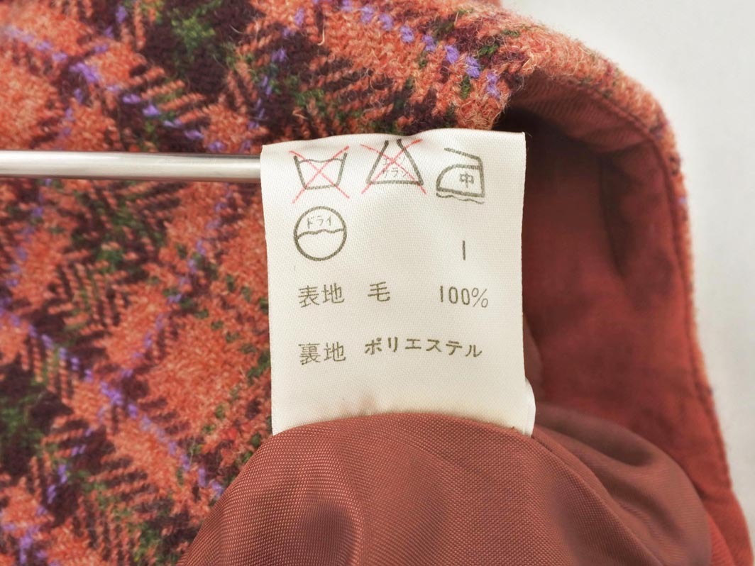 KUMIKYOKU 組曲 ウール100% チェック ボックス プリーツ スカート size2/ピンク ◇■ ☆ fhc9 レディース