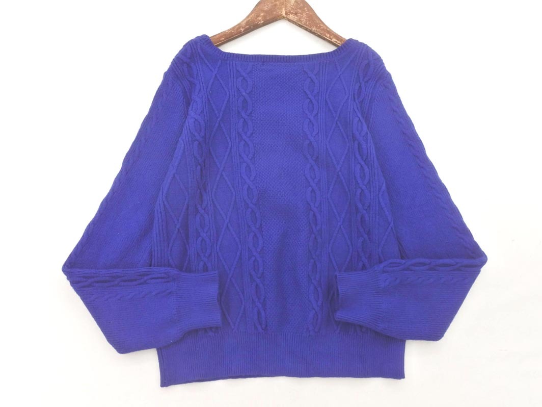NATURAL BEAUTY BASIC ナチュラルビューティーベーシック ケーブル編み ニット セーター sizeM/青 ◇■ ☆ fhc9 レディース_画像4