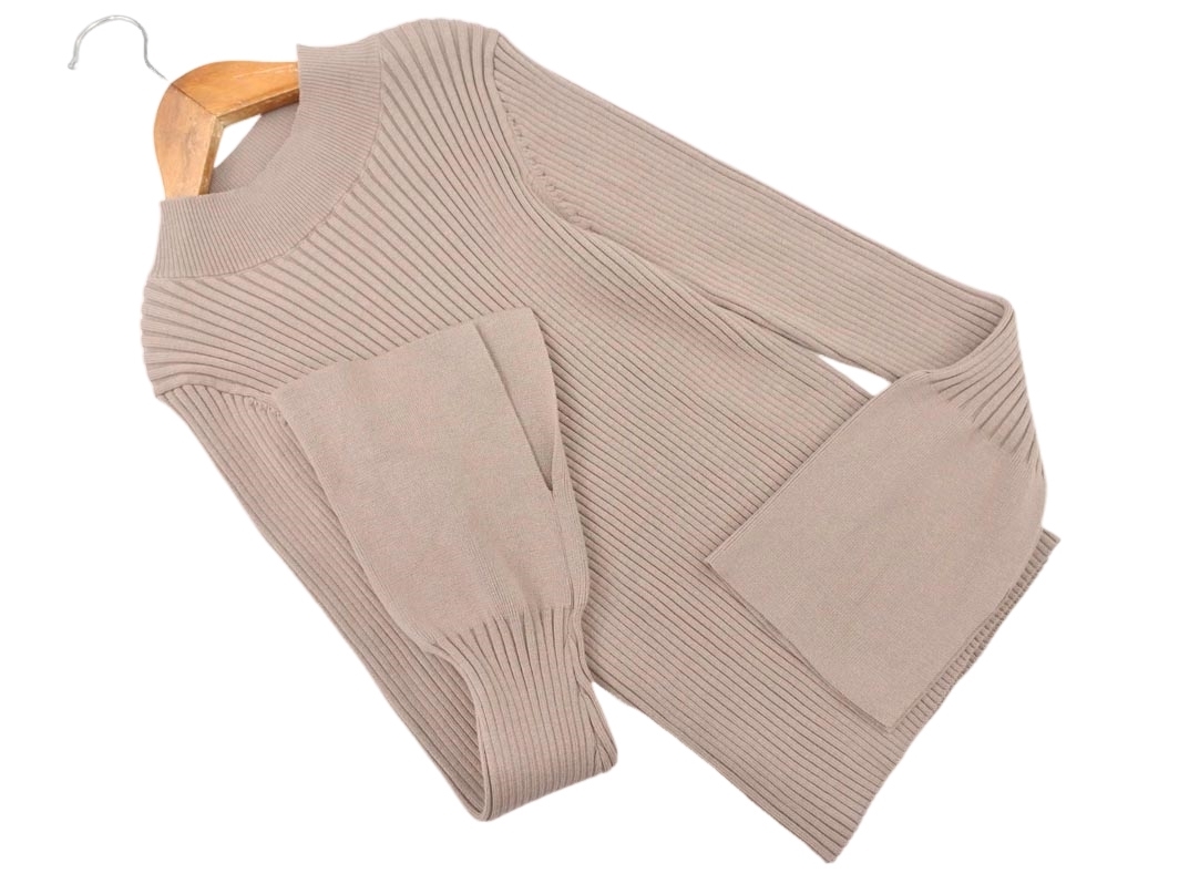 NATURAL BEAUTY BASIC ナチュラルビューティーベーシック リブ ニット セーター sizeM/モカ ◇■ ☆ fhc9 レディース_画像1