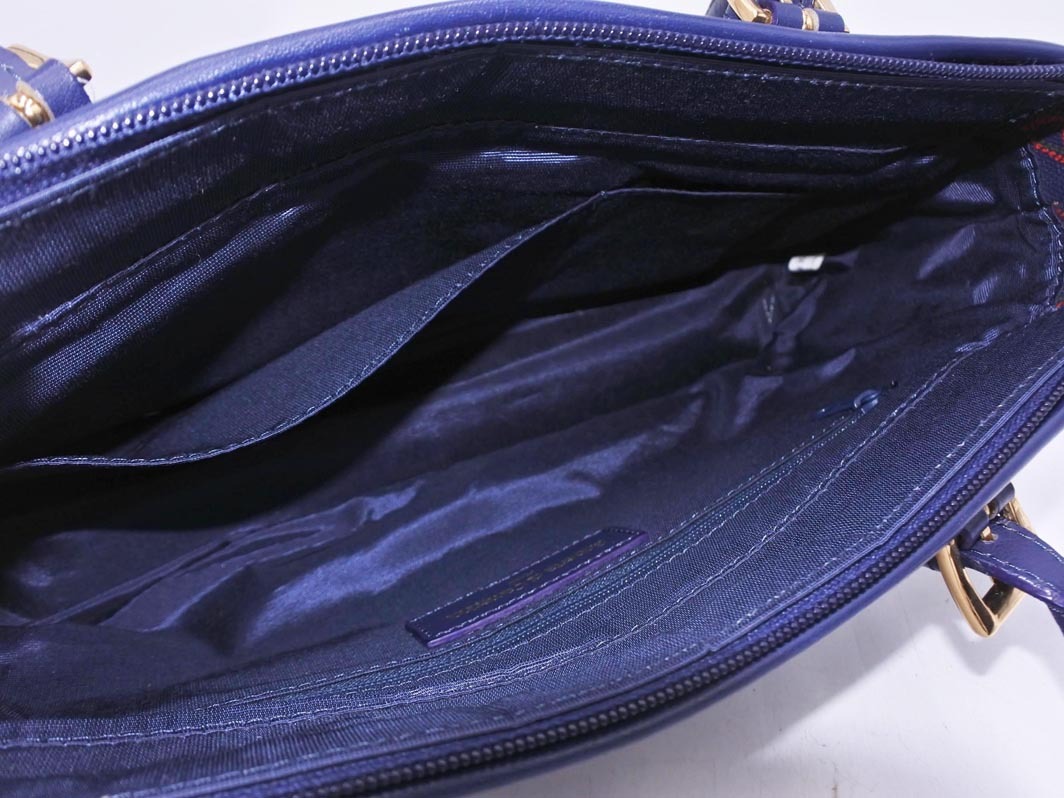Roberta di Camerino ロベルタディカメリーノ 総ロゴ ハンド バッグ 紺 ■■ ☆ fhc9 レディース_画像8