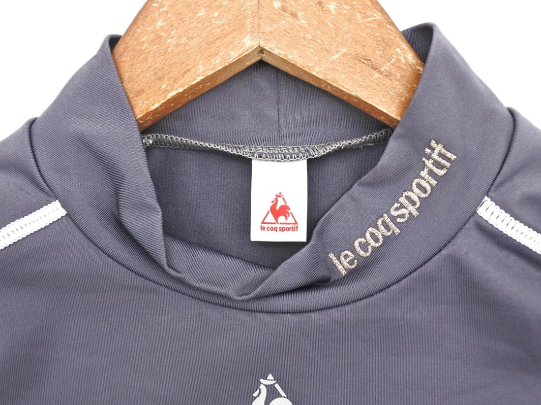 ネコポスOK le coq sportif ルコックスポルティフ ハイネック ロゴ トレーニングウェア カットソー sizeM/グレー ■■ ☆ fhc9 レディース_画像3