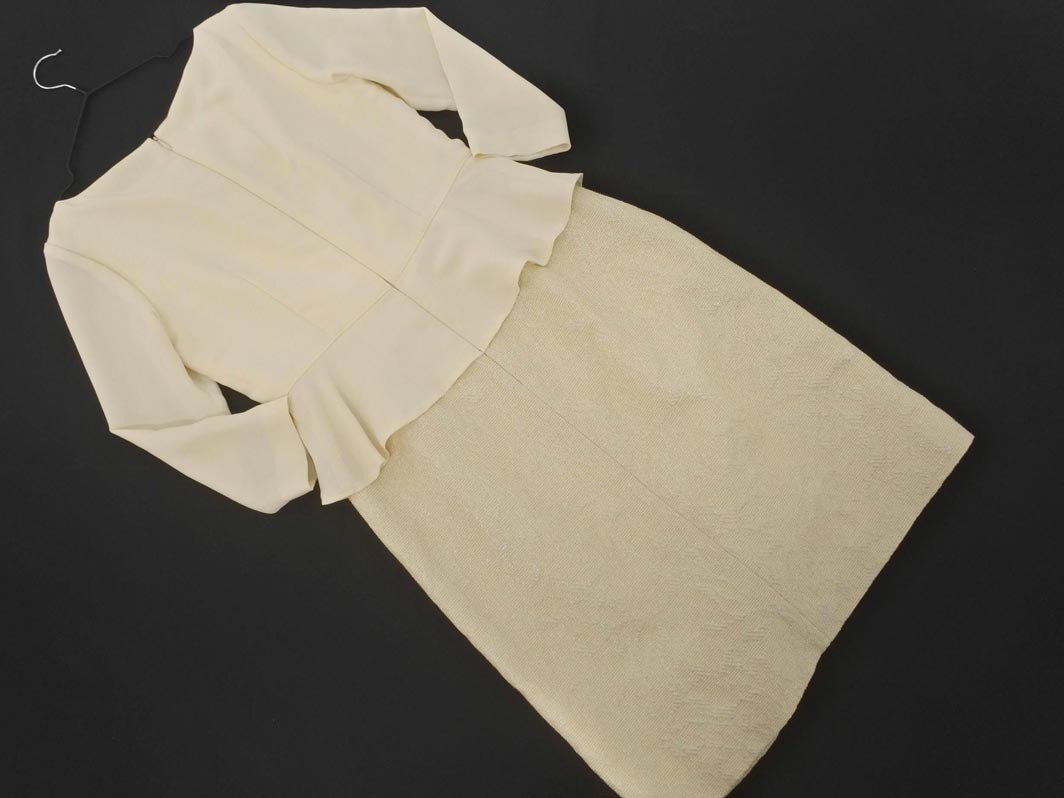 NATURAL BEAUTY ナチュラルビューティー ペプラム ドッキング ワンピース size36/アイボリー ■◇ ☆ fhc8 レディース_画像6