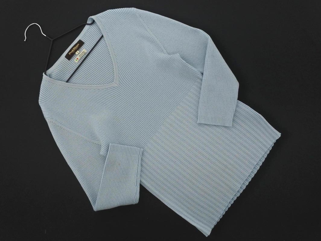 PAUL STUART paul (pole) Stuart шерсть .V шея ламе вязаный свитер size6/ бледно-голубой *# * fhc8 женский PAUL STUART paul (pole) Stuart шерсть .V шея ламе вязаный свитер size6/ бледно-голубой *# * fhc8 женский