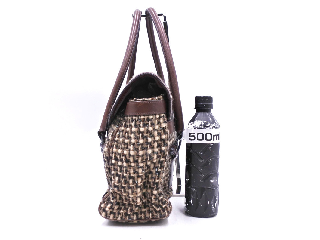 ESTNATION エストネーション ツイード ハンド バッグ ベージュ ◇■ ☆ fhc9 レディース_画像2