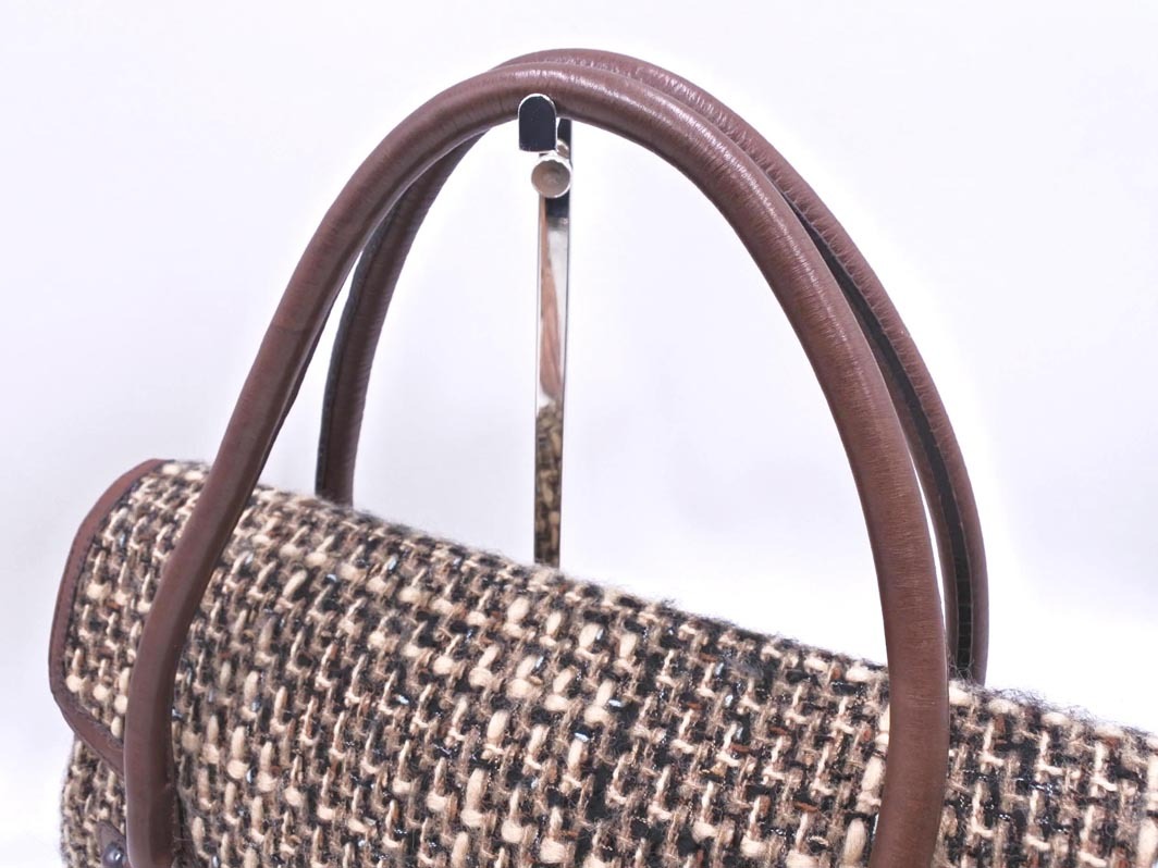 ESTNATION エストネーション ツイード ハンド バッグ ベージュ ◇■ ☆ fhc9 レディース_画像4