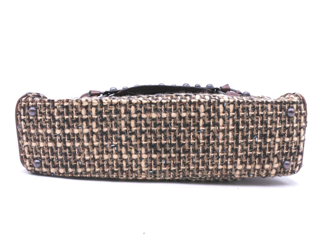 ESTNATION エストネーション ツイード ハンド バッグ ベージュ ◇■ ☆ fhc9 レディース_画像5