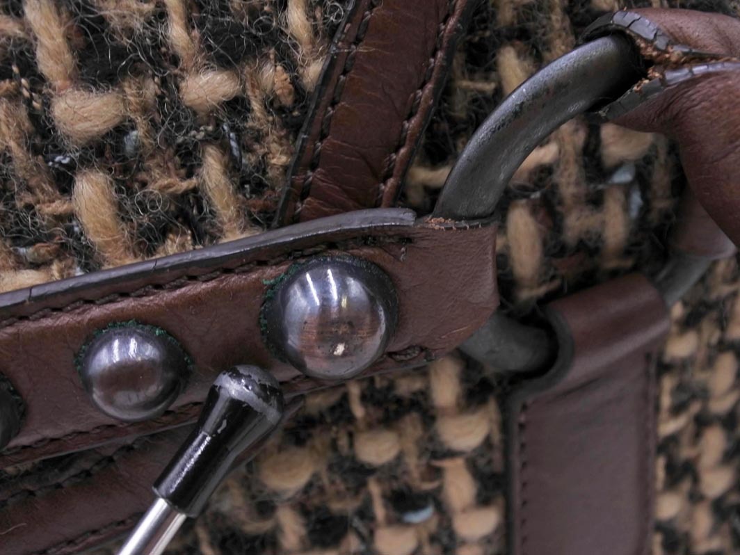 ESTNATION エストネーション ツイード ハンド バッグ ベージュ ◇■ ☆ fhc9 レディース_画像7