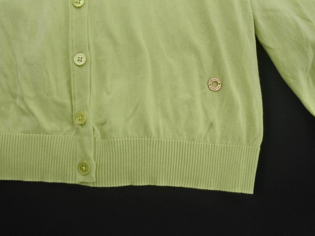 кошка pohs OK PAUL STUART paul (pole) Stuart вязаный кардиган size8/ желтый зеленый *# * fhc9 женский