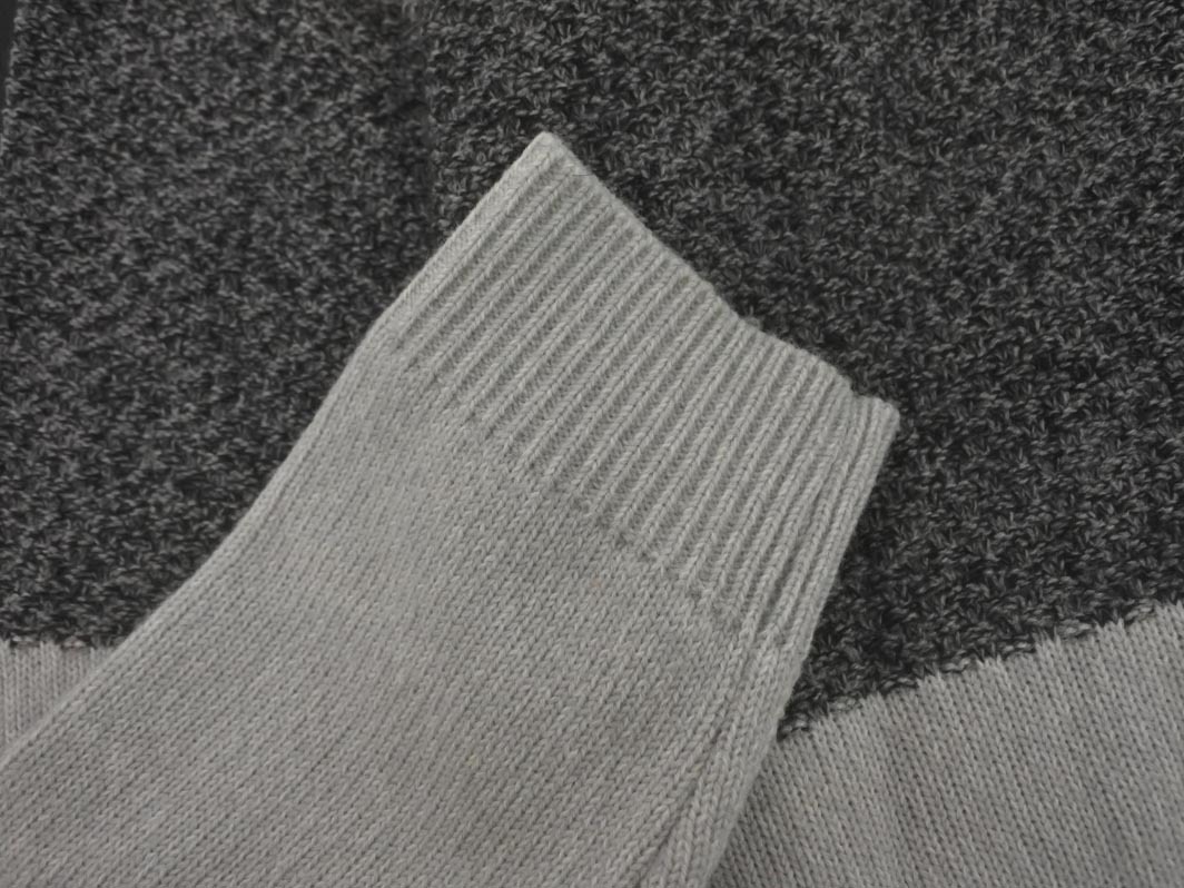 MEN’S MELROSE メンズメルローズ ウール混 Vネック バイカラー ニット セーター size4/オフホワイトxグレー ◇■ ☆ fhc8 レディース_画像3