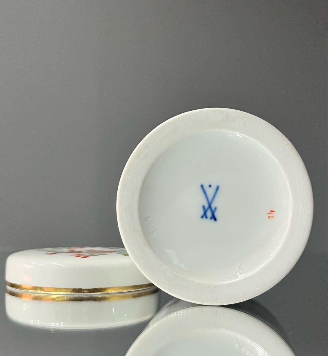 Meissen マイセン/※稀少型 1級品 柿右衛門様式 獅子 鳳凰 蓋物