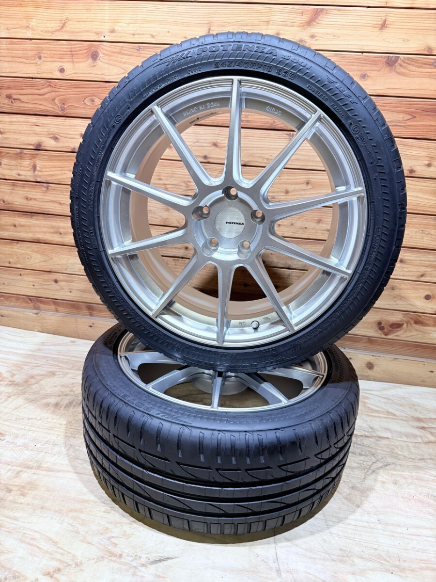 POTENZA SW010 18インチ8.5J IS38 PCD 114.3/5H , BRIDGESTONEブリヂストン POTENZA S001 245/40 RF18 93W 2021年製造 2本(AZT-A5) _画像6