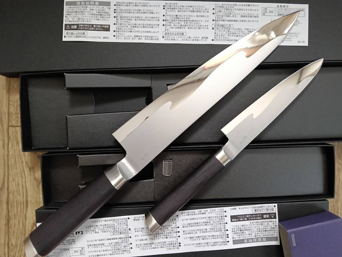 未使用★関孫六15000ST 21cm牛刀 12cmペティセット_画像3