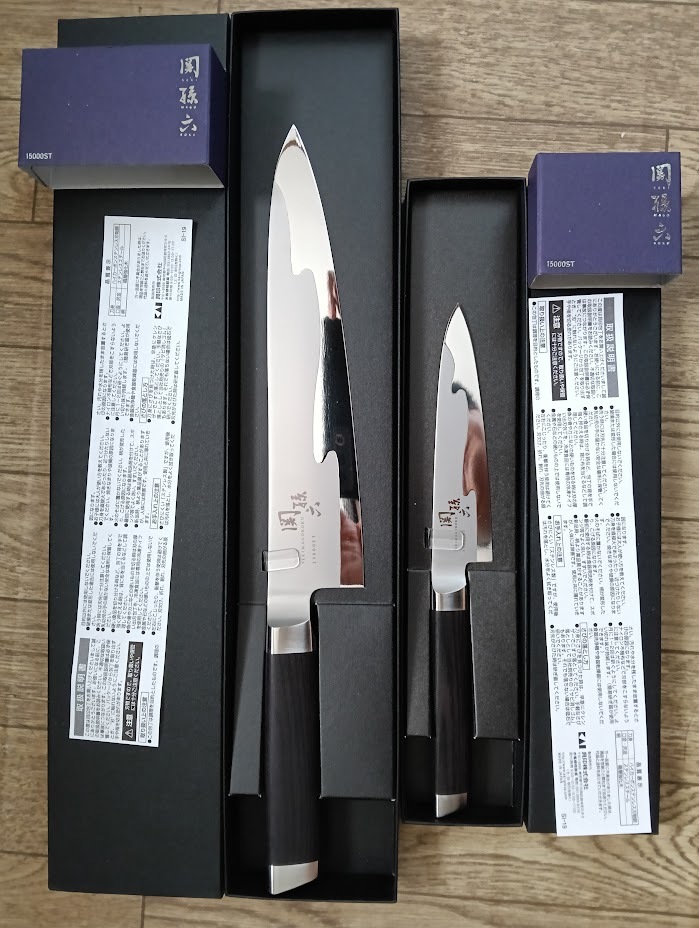 未使用★関孫六15000ST 21cm牛刀 12cmペティセット_画像1