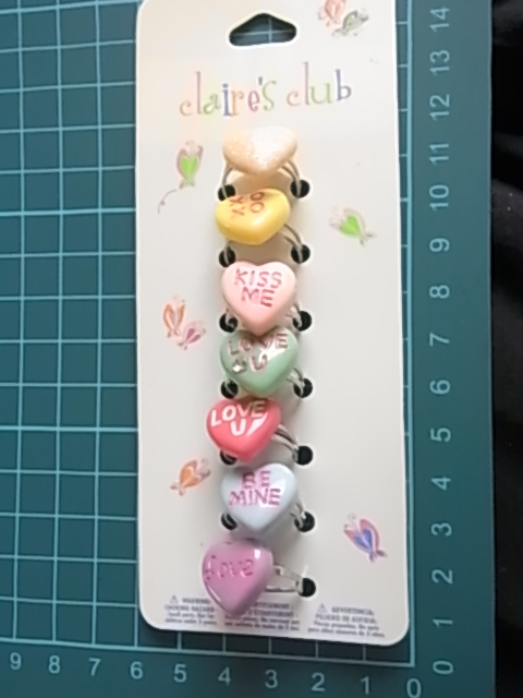 claires club　クレアーズ　可愛いハート形　色とりどりで毎日取り換えて使える　７本セット　フリーサイズ　可愛いリング　指輪☆_画像3