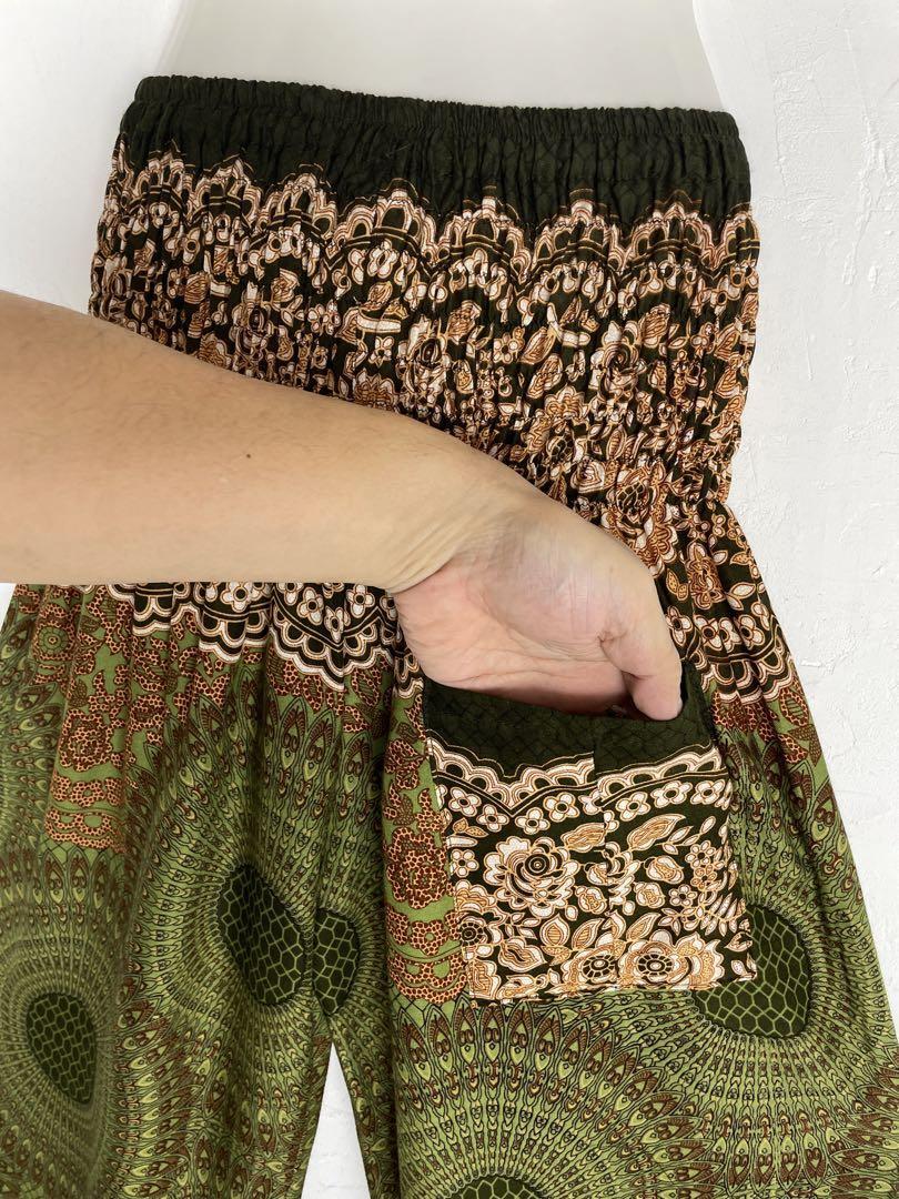 [ новый товар ] Aladdin брюки Thai брюки йога Thai массаж искусственный шелк шаровары лето пижама автомобиль - кольцо M рисунок хаки Y842