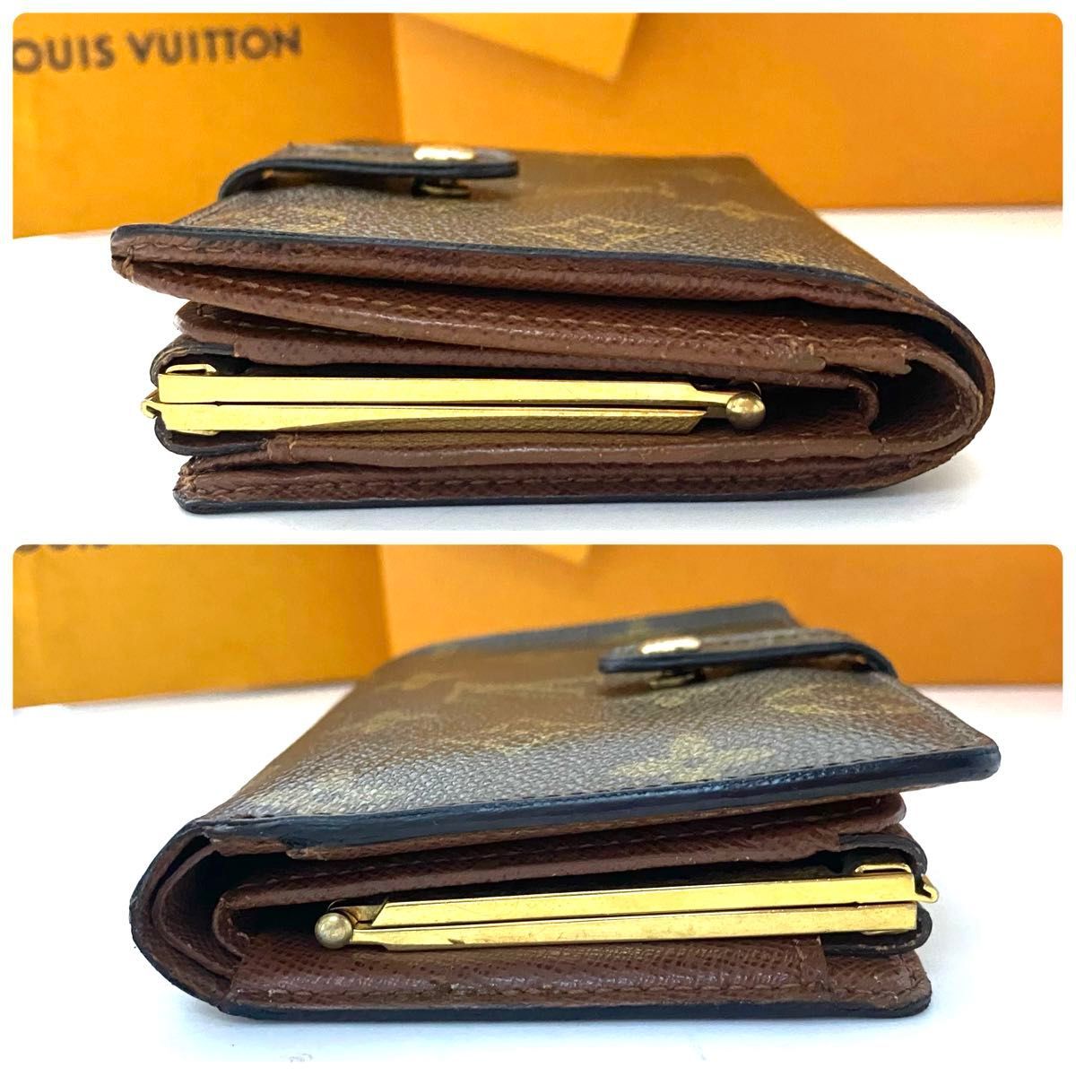 ルイ ヴィトン◎ヴィエノワ がま口 二つ折り財布 モノグラム ブラウン 茶色 ルイ ヴィトン ヴィエノワ モノグラム がま口 ブラウン 二つ折り