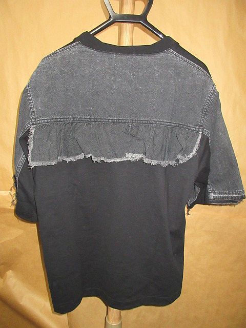 アンダーカバー UNDER COVER デニム　ドッキング　再構(gòu)筑　Tシャツ　カットソー　黒　2