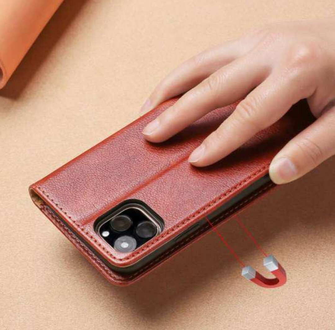 iPhoneケース スマホケース iPhoneSE iPhone8 手帳ケース 手帳型カバー レザーケース 耐衝撃 ブラウン アイフォンケース 全面カバー _画像5