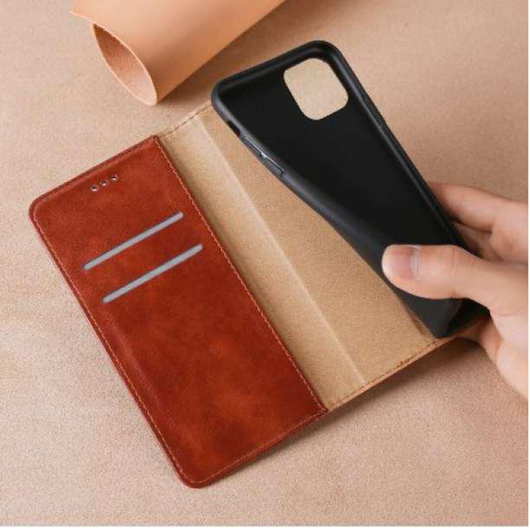 iPhoneケース スマホケース iPhoneSE iPhone8 手帳ケース 手帳型カバー レザーケース 耐衝撃 ブラウン アイフォンケース 全面カバー _画像2