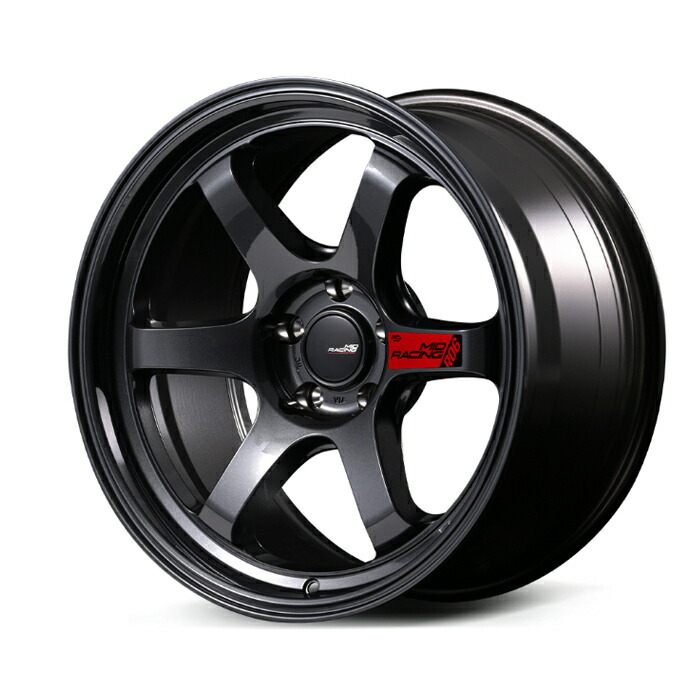 MID Racing R06 アルミホイール1本 17x7.5J 5H PCD100 +40 (アールゼロロク クリスタルブラック)_画像1