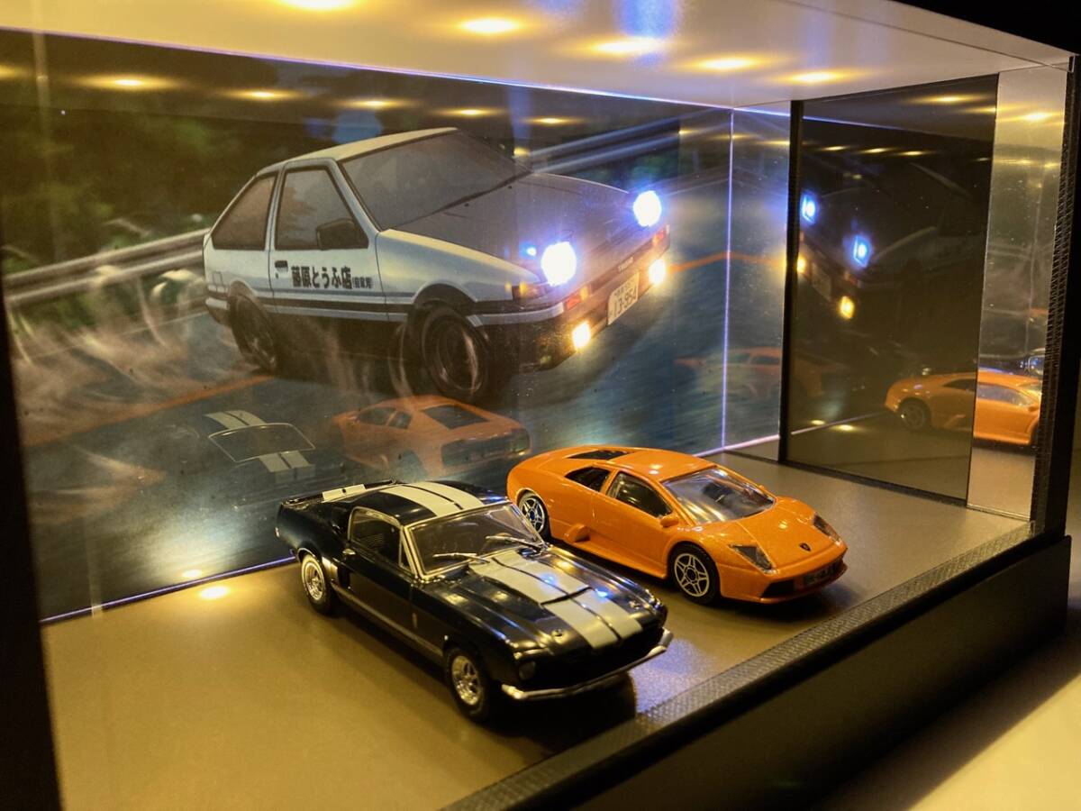 イニシャルD・1/43仕様・86ライト＆フォグ点灯・ディスプレーBOX/ジオラマ イニシャルD・1/43仕様・86のライト＆フォグ点灯・ディスプレー
