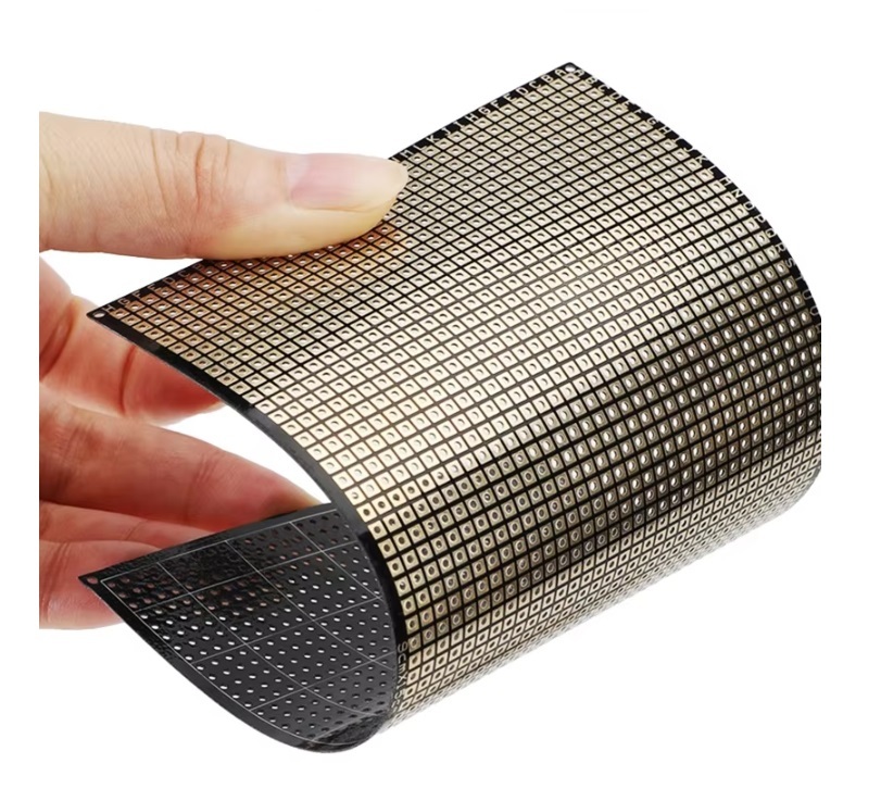 両面フレキシブル FR4ガラスエポキシ基板 0.4mm厚 ハサミで切れる「曲がる基板」 6x8cm 間隔（2.54MM） 690穴 450円即決！_画像8