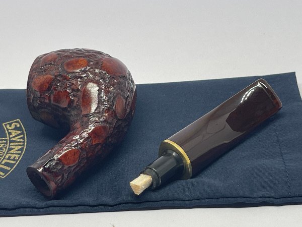送料無料 パイプ SAVINELLI サビネリ アリゲーター・ブラウン・677 #44305_画像9