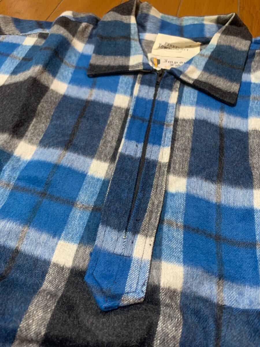 50’s60’s ビンテージ デッドストック フランネルシャツ PENNY’S TOWNCRAFT ハーフジップ オンブレ ネルシャツ_画像4