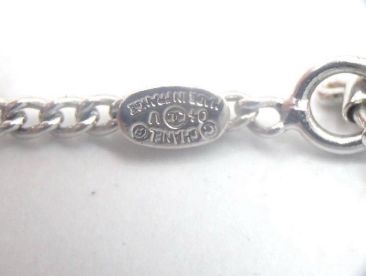 превосходный товар CHANEL колье 07V / здесь Mark черный стандартный товар серебряный Chanel