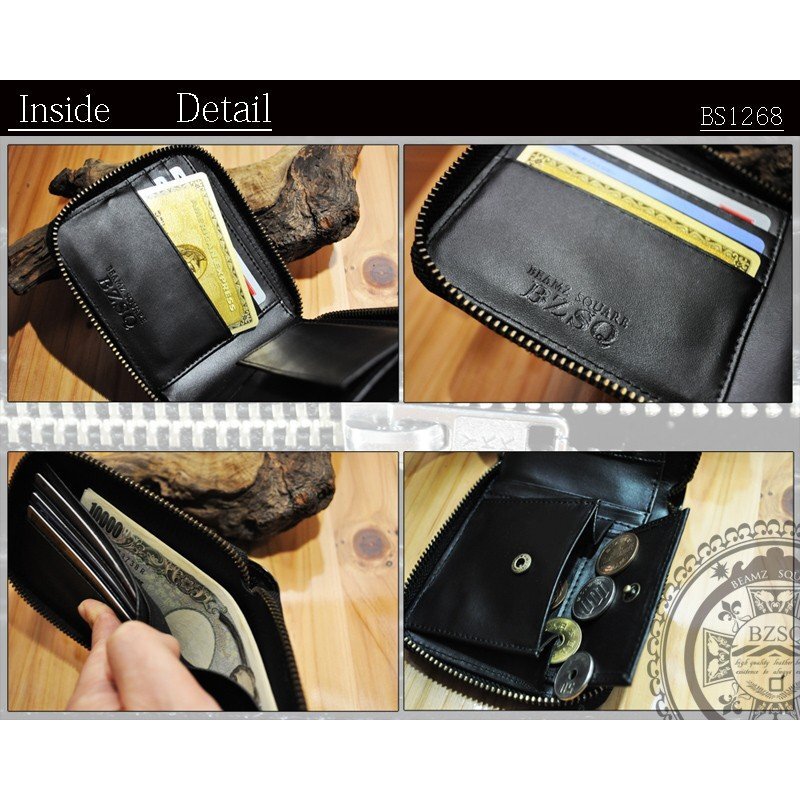 【今月イチオシ限定SALE】【送料込み】【激安】【新品】【税込み】馬革ホースハイド 男女兼用 ビルフォードモデル ショートウォレット黒_画像5