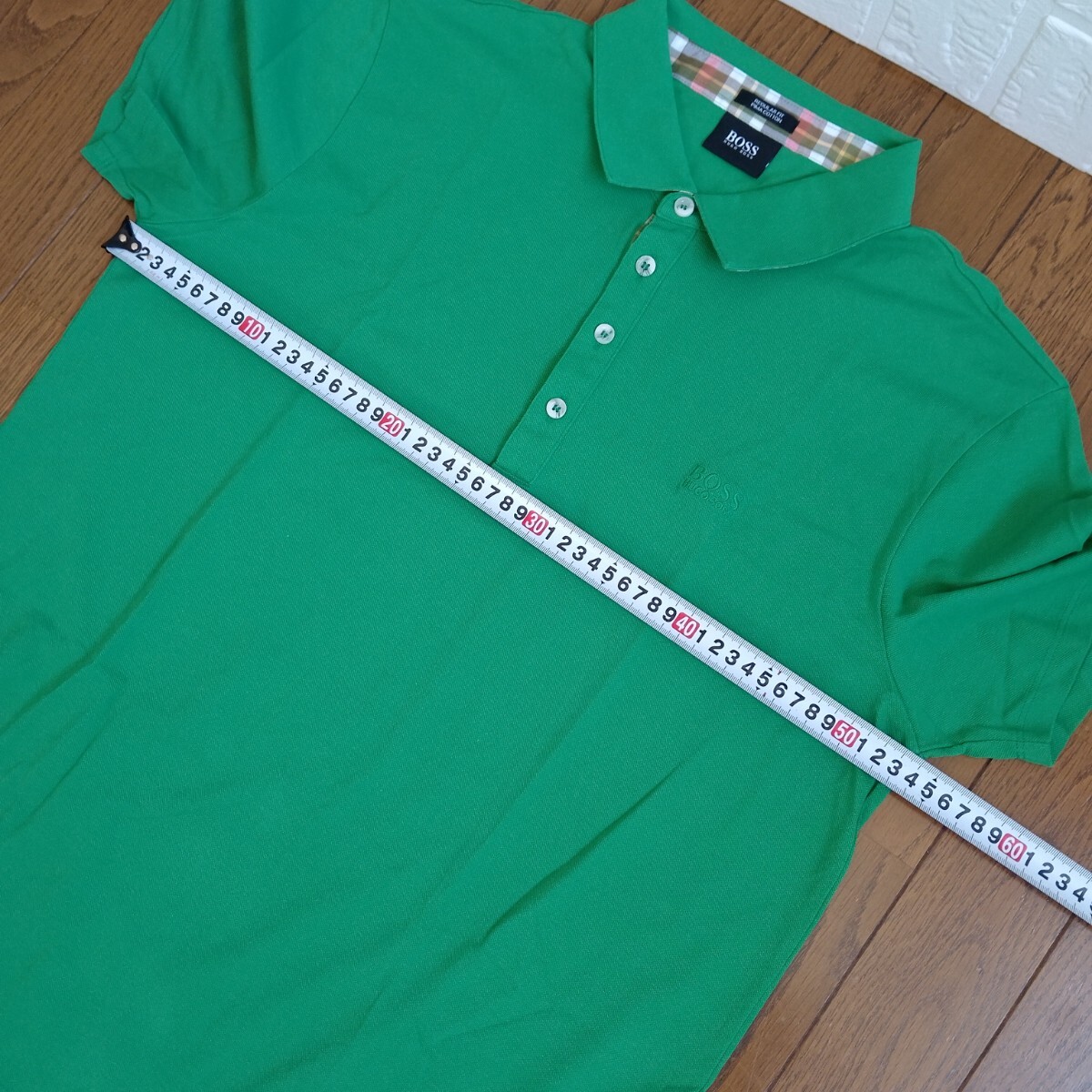 1120【中古】HUGO BOSS GOLF　ヒューゴ.ボスゴルフ　ゴルフウェア　半袖ポロシャツ　メンズサイズ　XL　緑（グリーン）_画像3