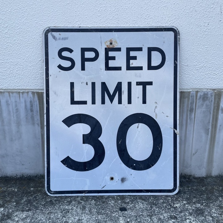 本物ヴィンテージ アメリカンロードサイン】SPEED LIMIT 30 看板