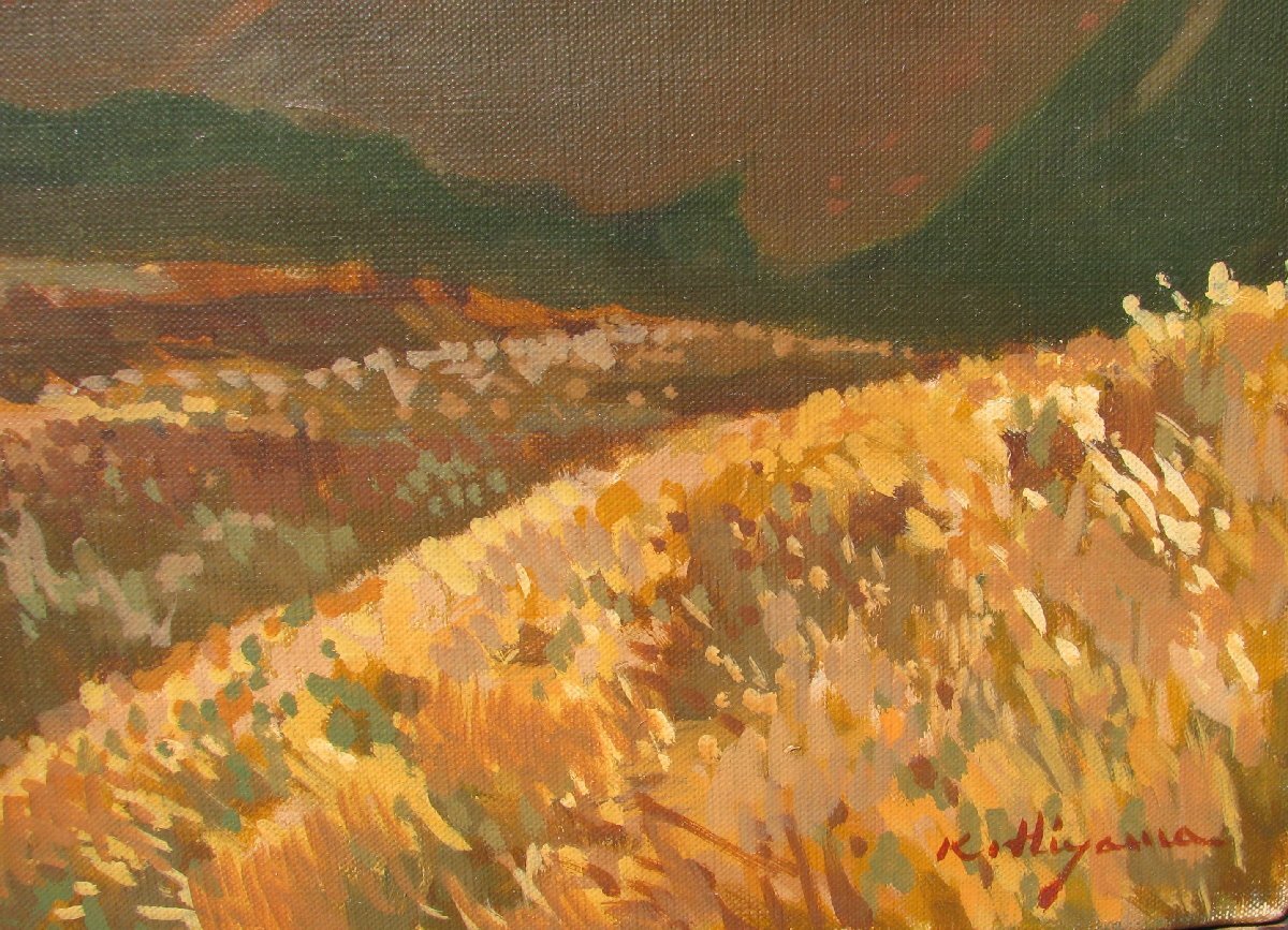 東京芸大小磯教室主要作家,檜山健三「駒ヶ岳」F10号油彩,日本の原風景 東京芸大小磯教室主要作家，檜山健三「駒ヶ岳」F10号油彩，日本