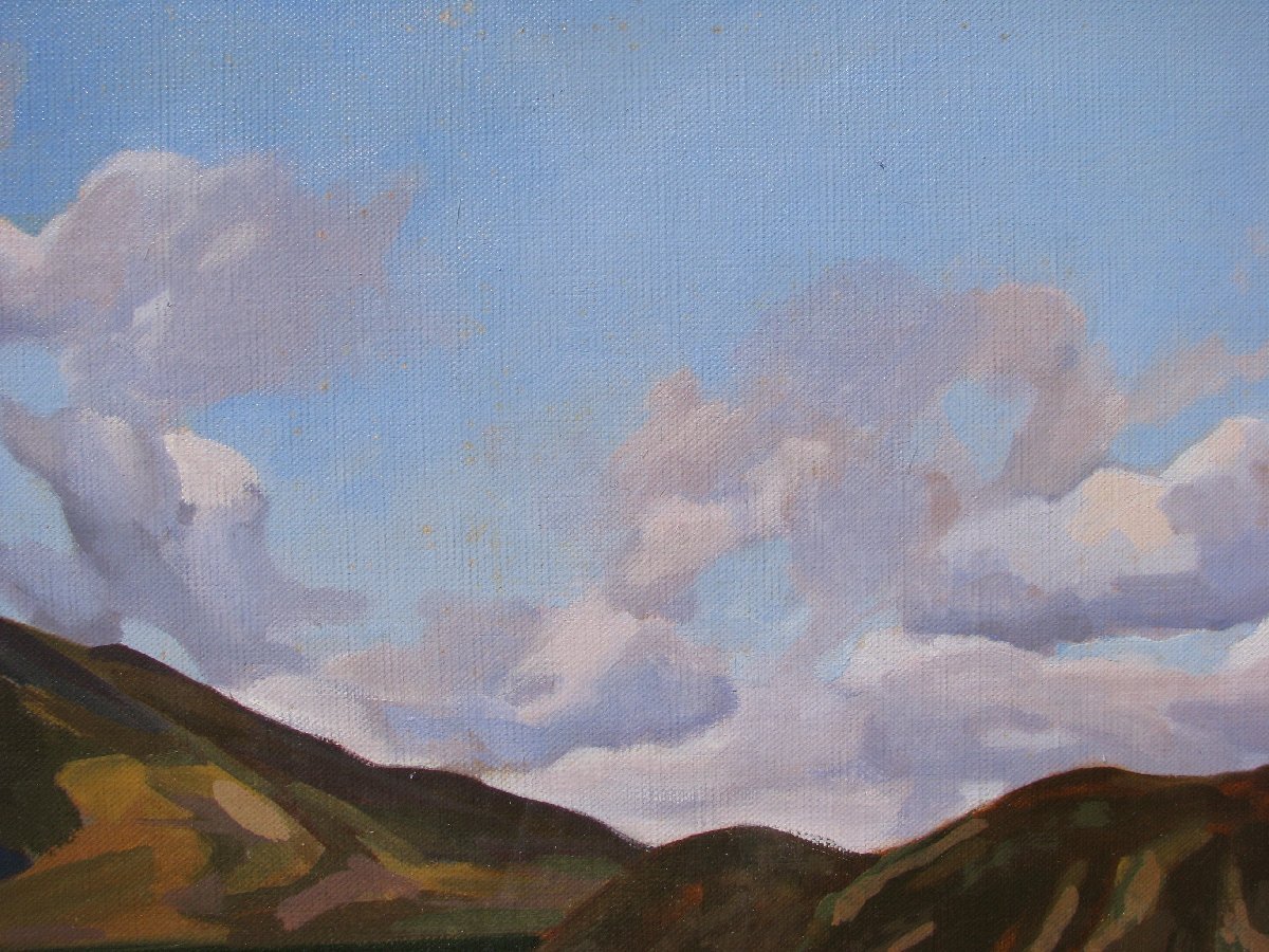 東京芸大小磯教室主要作家,檜山健三「駒ヶ岳」F10号油彩,日本の原風景 東京芸大小磯教室主要作家，檜山健三「駒ヶ岳」F10号油彩，日本