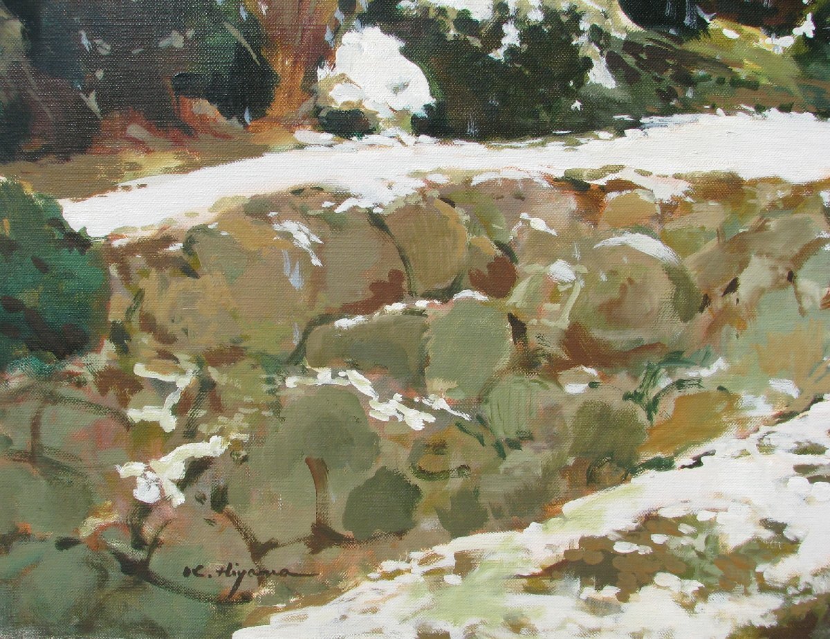 檜山健三「雪の寺」30号油彩，東京芸大小磯教室，最高の情感，伊勢