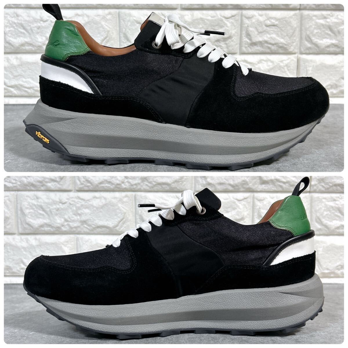 【試着程度】EARLE アール Multi seven sneakers マルチセブン スニーカー ダッドシューズ vibramソール ビブラム 黒 ブラック 44_画像5