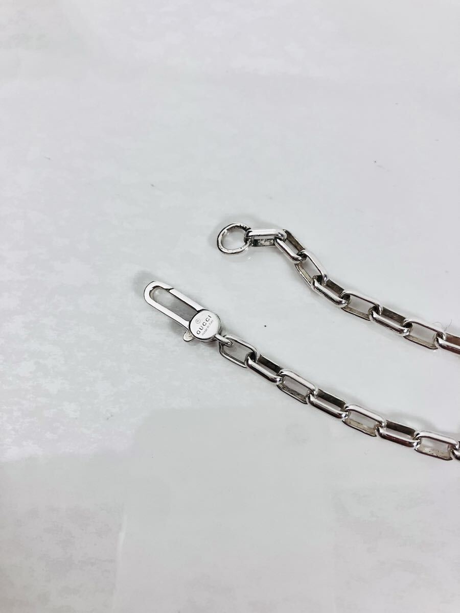 【超美品】GUCCI レクタングル チェーン ネックレス 男女兼用　SV925 超美品】GUCCI レクタングル チェーン ネックレス 男女兼用