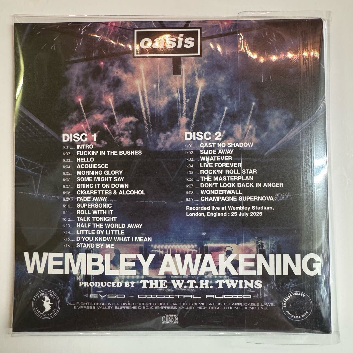 OASIS / WEMBLEY AWAKENING (2CD) 2025年ウェンブリー公演を完全