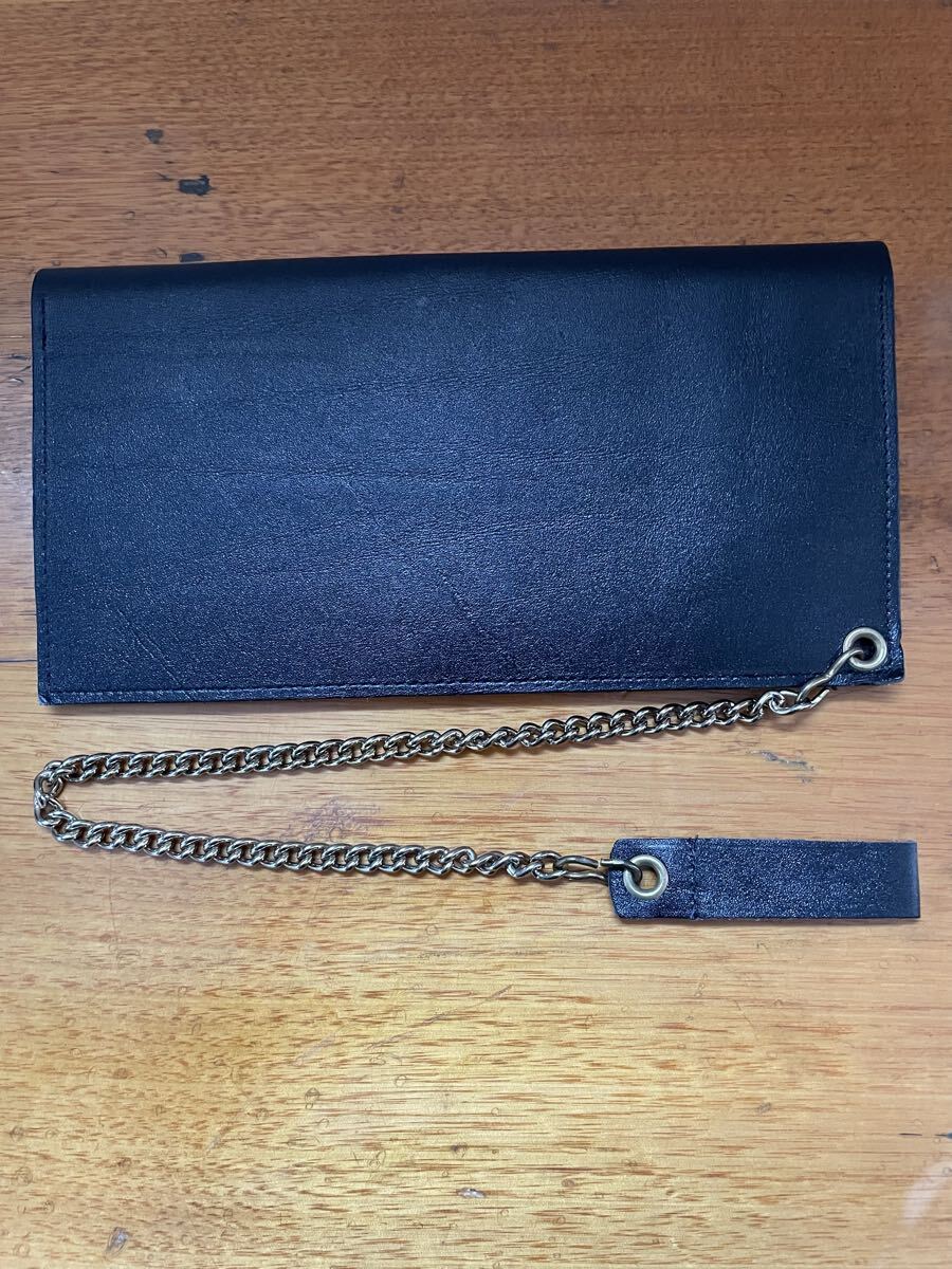 60'S USA製ビンテージ PRINCE GARDNER社製TRUCKERS' SAFTY LEATHER BIKER WALLET BLACK黒色TALON革製美品長財布_画像3