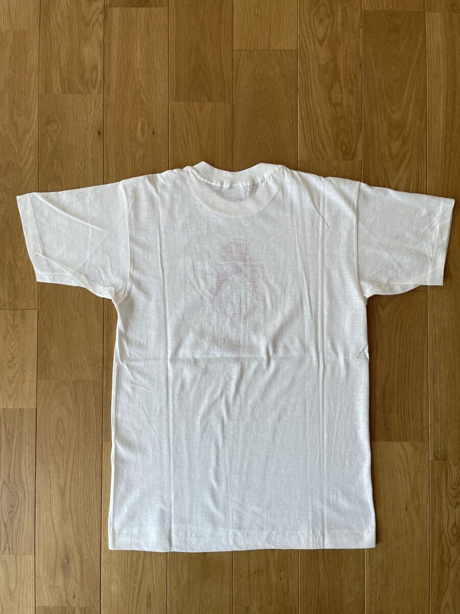  デッドストック70'S USA製ビンテージChampionチャンピオン染み込みプリントTシャツtennisテニス表記Lバータグトリコランタグ大学企業_画像4