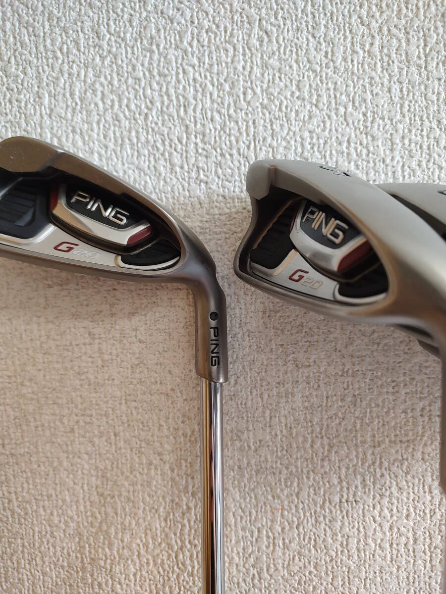 送料込み PING(ピン) G20 アイアン　4～PW.AW CFS R カラーコード　ブラック（黒）