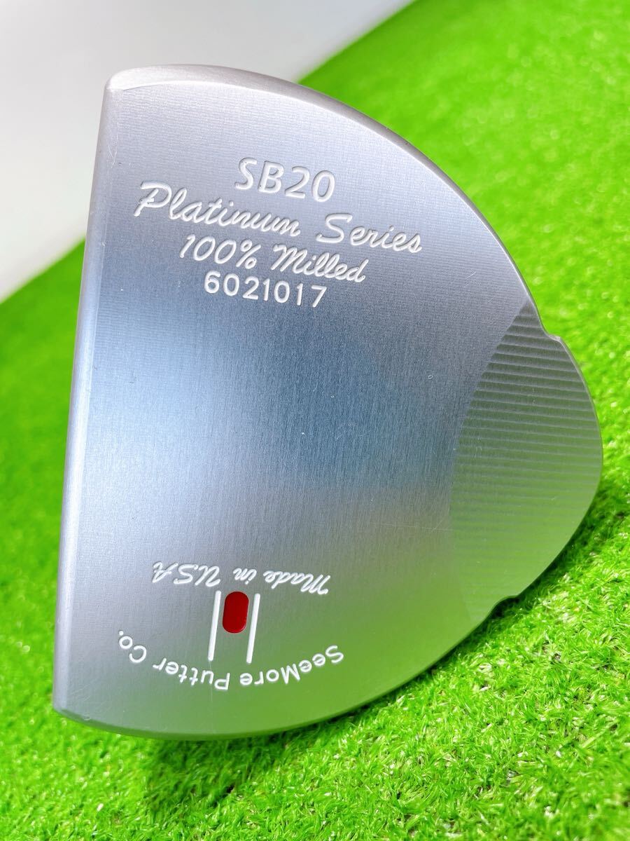 ★希少 高級パター★SeeMore SB20 パター シーモア 34インチ Platinum Series Milled マレット プラチナム ゴルフ SB-20 Putter ミルド_画像2