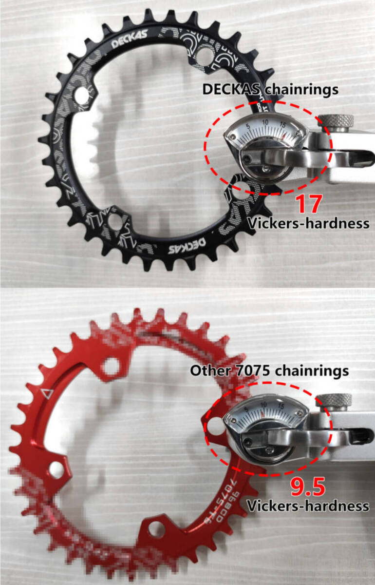 新品 DECKAS 44T 104BCD ラウンド ナローワイドチェーンリング 黒色 PCD104 MTB 自転車 シングル化 送料無料_画像5