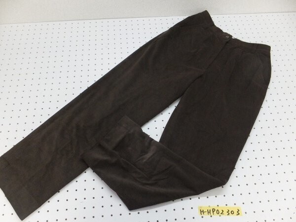 adabat アダバット レディース 日本製 裏地 伸縮性あり ロゴ刺繍 コーデュロイ調 ツータックパンツ 1 ココア色_画像1