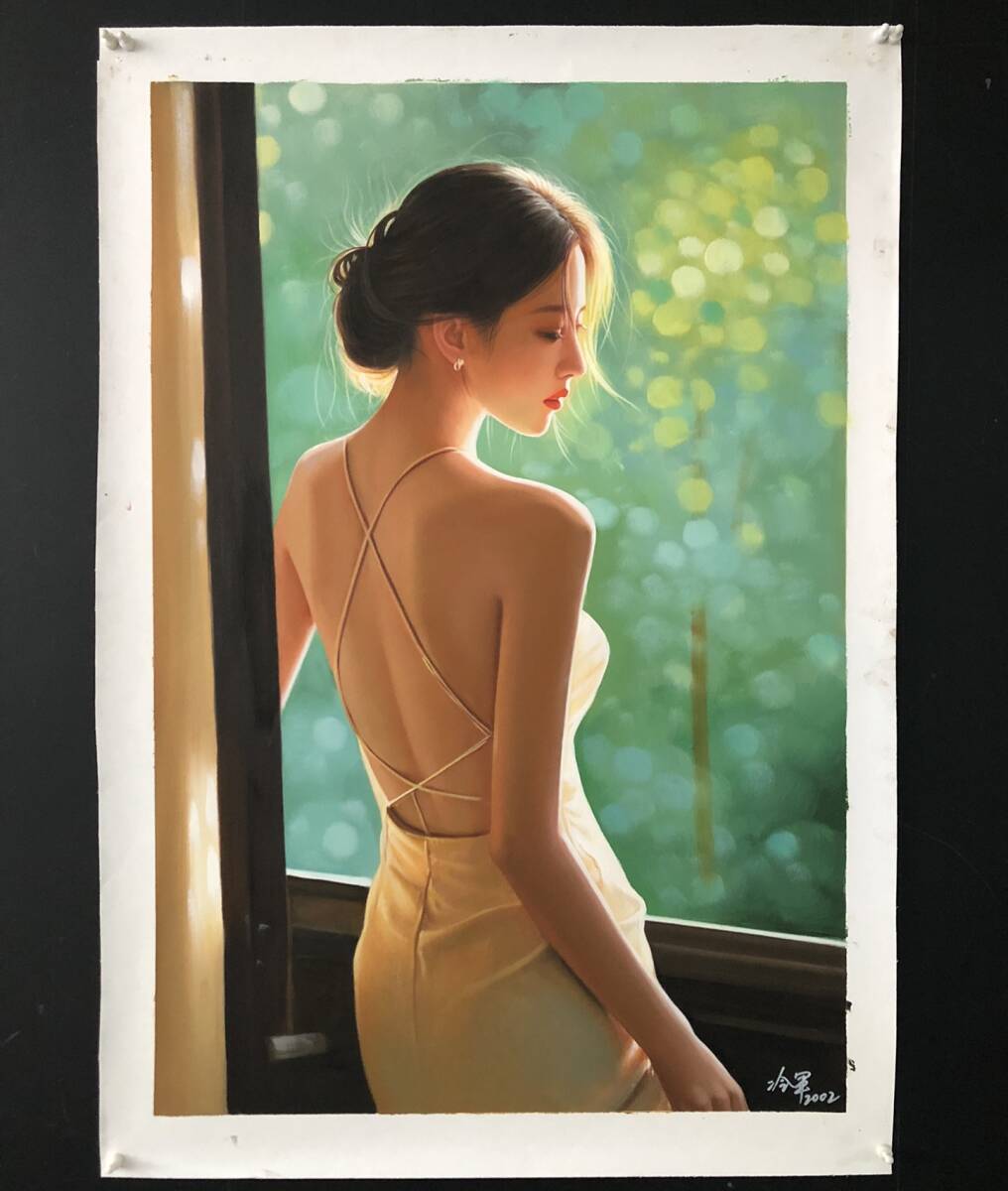 旧蔵 中国古画 【中国の現代超写実主義油絵家・冷軍】好