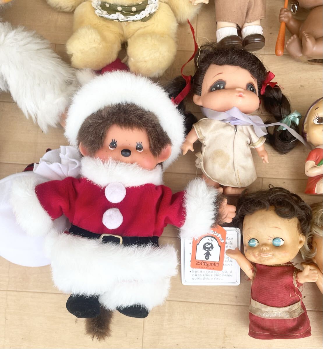 希少！ モンチッチ ぬいぐるみ セキグチ 白 サンタ レトロ 人形